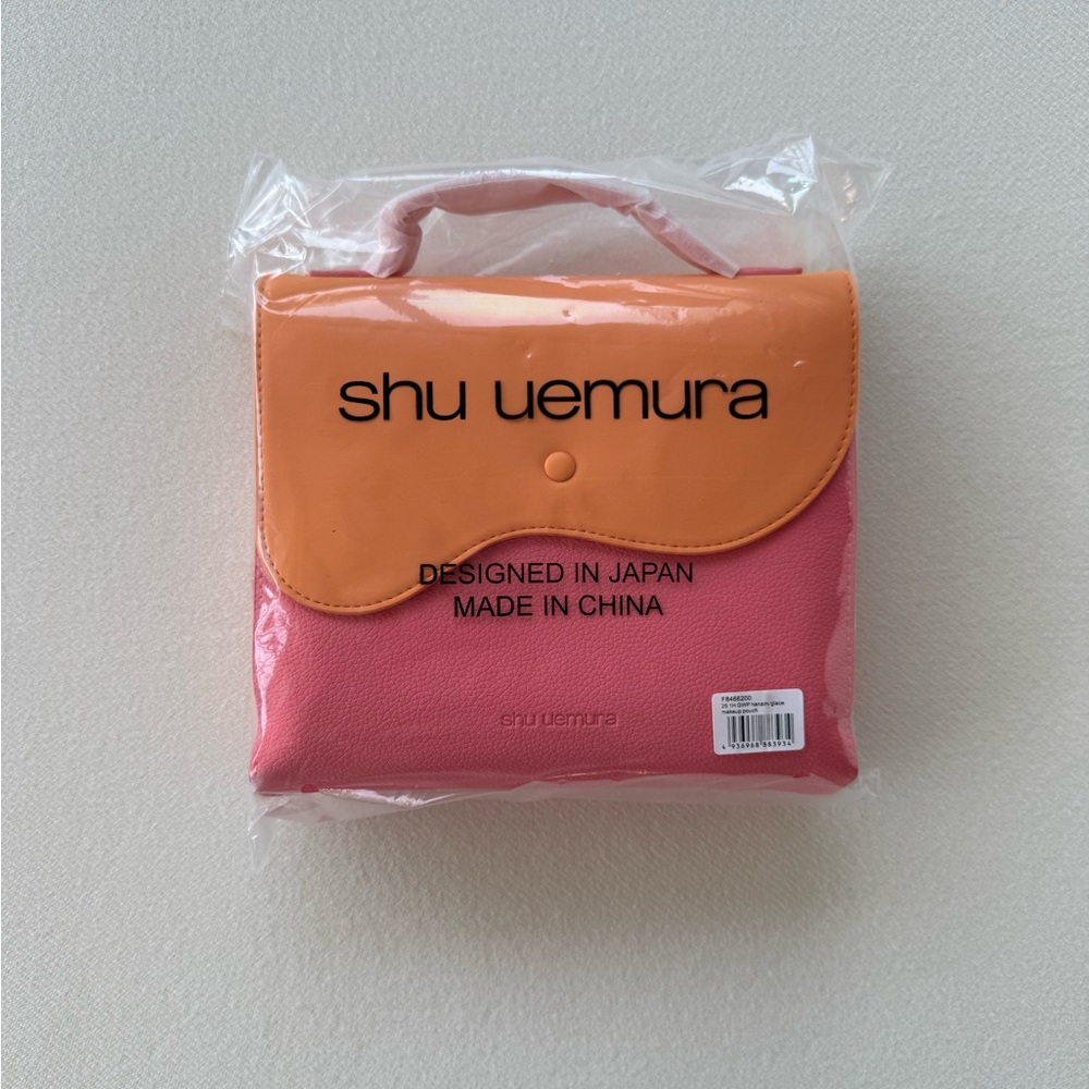 Shu Uemura Pink and Orange Makeup Cosmetics Bag
